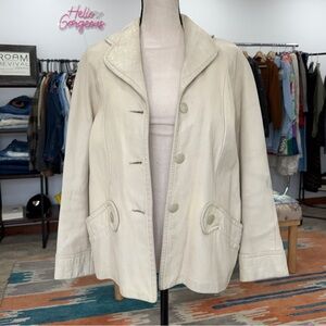 Vintage Cream Leather Jacket